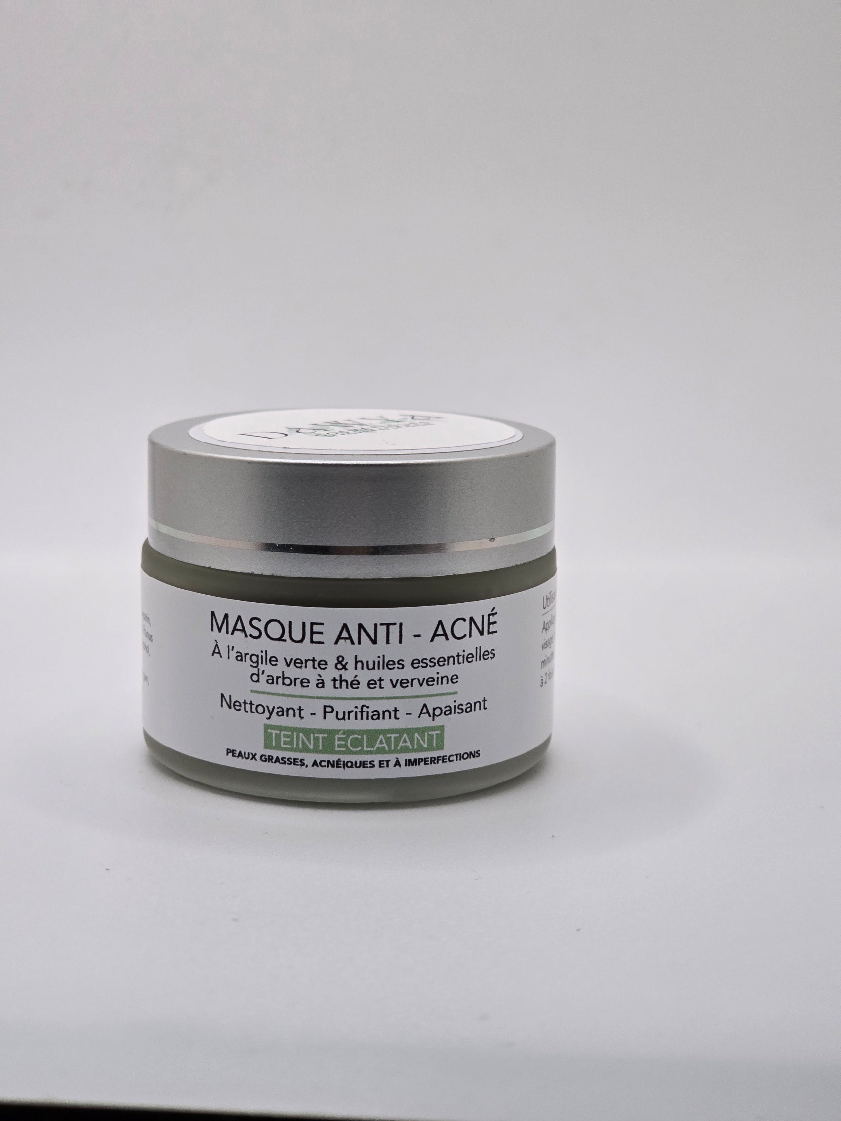 🌿 Masque Anti-Acné Argan, Tea Tree & Verveine – Pureté & Équilibre Naturel